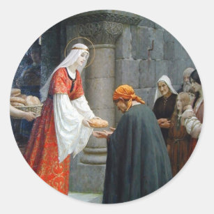 St. Elizabeth of Hungary Feeds the Poor Classic Round Sticker
