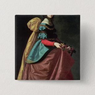 St. Elizabeth of Portugal  1640 2 Inch Square Button