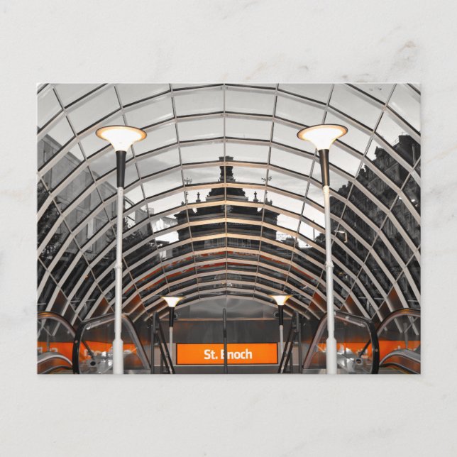 St Enoch's Subway Station, Glasgow, Scotland. Postcard (Front)