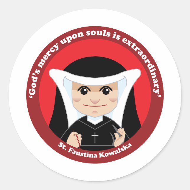 St. Faustina Kowalska Classic Round Sticker (Front)