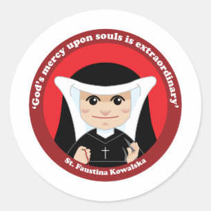 St. Faustina Kowalska Classic Round Sticker
