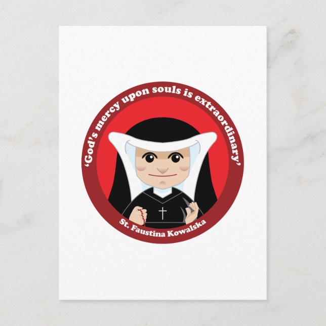 St. Faustina Kowalska Postcard (Front)