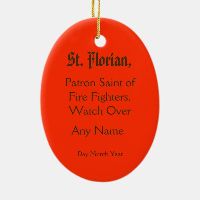 St. Florian of Lorch (PM 03) Ceramic Ornament (Back)