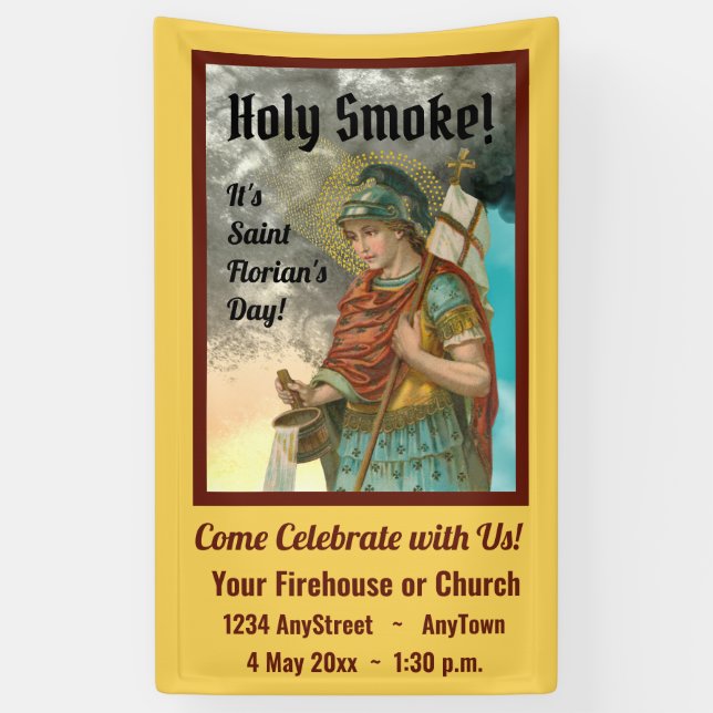 St. Florian with Bucket (Smoke; M 019) Banner (Vertical)