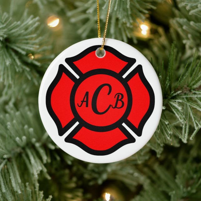 St. Florian's Cross (Style 1) Circular Ceramic Ornament (Tree)