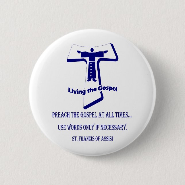 St Francis 2 Inch Round Button (Front)