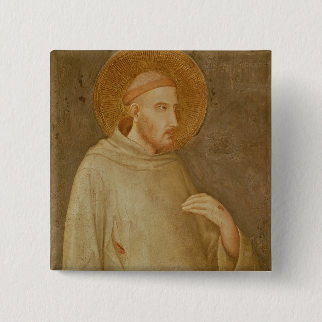 St. Francis 2 Inch Square Button (Front)