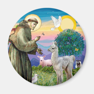 St Francis and Llama Baby Magnet