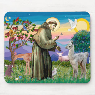 St Francis and Llama Baby Mouse Pad