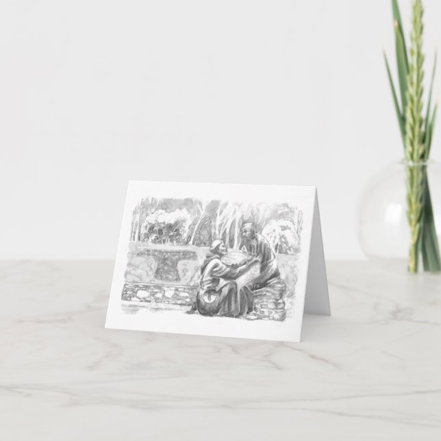 St. Francis and the Leper Card (Front)