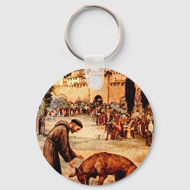 St Francis and the Wolf Keychain (Front)