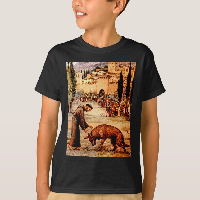 St Francis and the Wolf T-Shirt (Front)