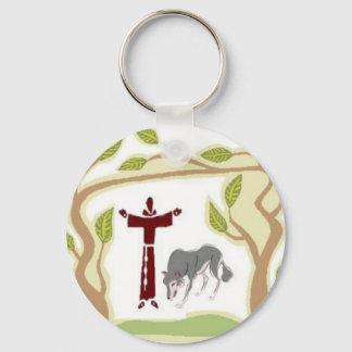 St. Francis and The Wolf tie, gift box, chain etc Keychain