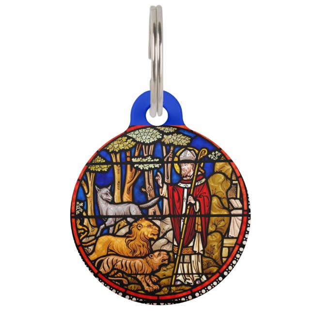 St. Francis Animal Protector Blue Pet Tag (Front)