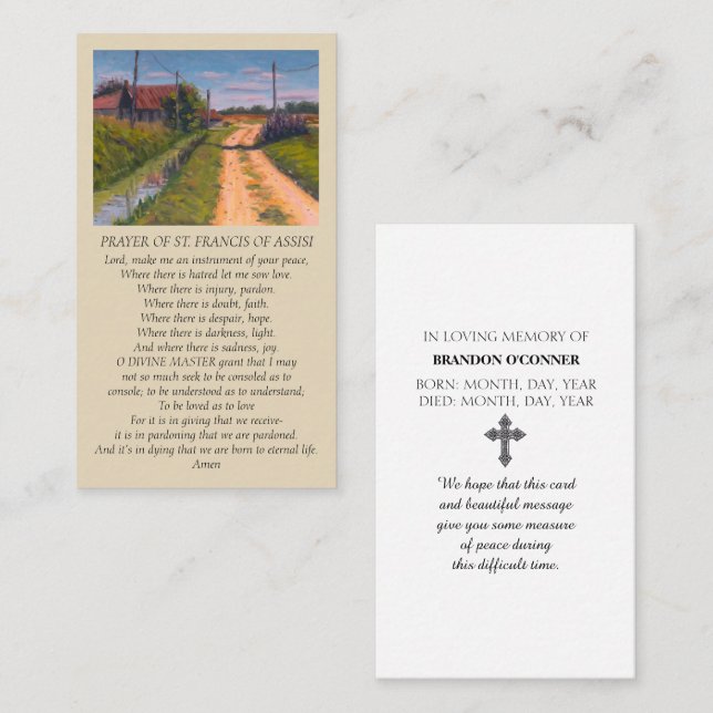 St Francis Countryside Red Blue Green Yellow Business Card (Front/Back)