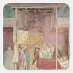 St. Francis Cures the Injured Man from Lerida Square Sticker