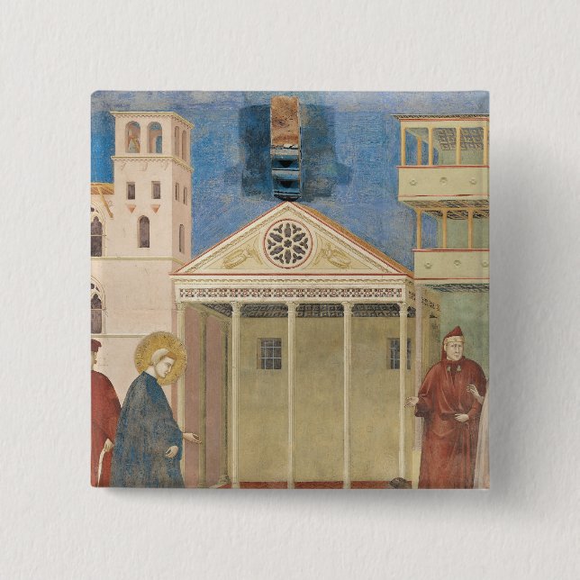 St. Francis Honoured by a Simple Man, 1297-99 2 Inch Square Button (Front)
