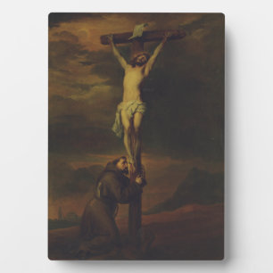 St Francis Lamenting at the Foot of the Cross  Plaque