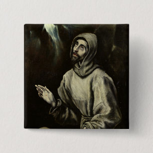 St. Francis of Assisi 2 Inch Square Button