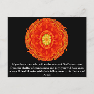 St. Francis of Assisi animal rights quote Postcard