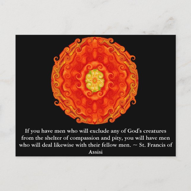 St. Francis of Assisi animal rights quote Postcard (Front)