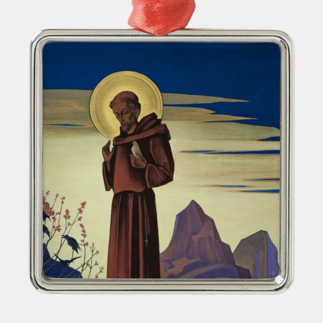 St Francis of Assisi (Christian Saint) Metal Ornament (Front)