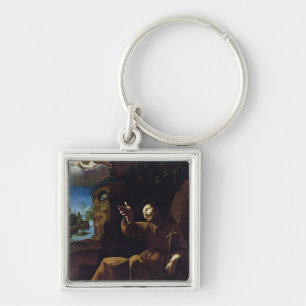 St. Francis of Assisi Consoled by an Angel Keychain