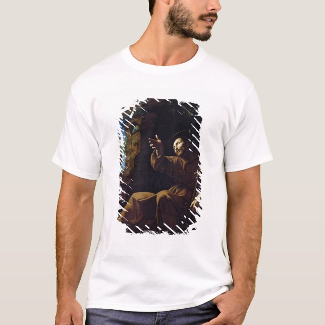 St. Francis of Assisi Consoled by an Angel T-Shirt (Front)