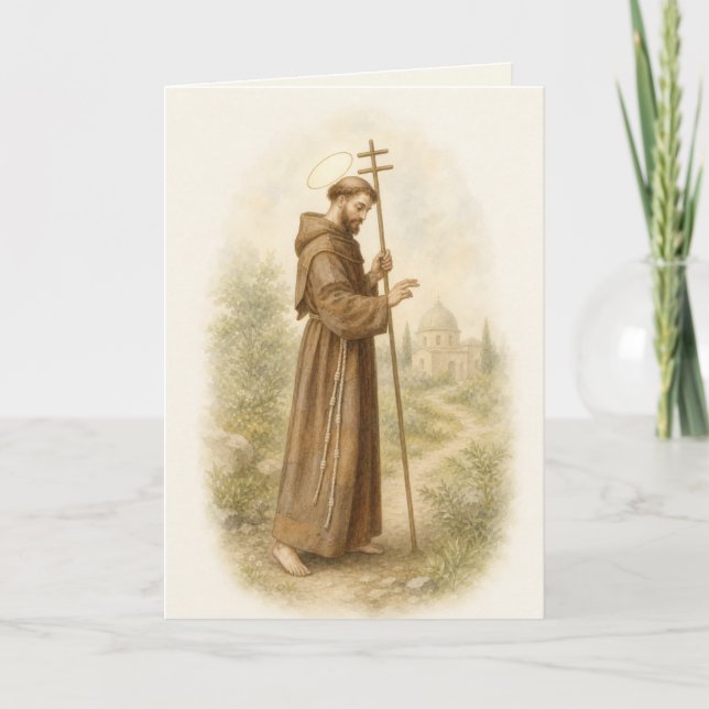 St. Francis of Assisi Greeting Card w/prayer (Front)