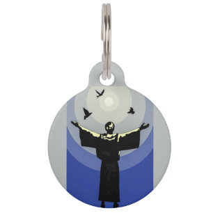 St. Francis of Assisi Grey Animal Protector Pet Tag
