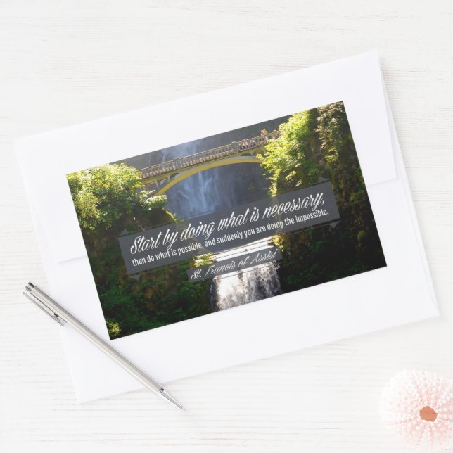 St Francis of Assisi Inspirational Quote "Doing" Sticker (Envelope)