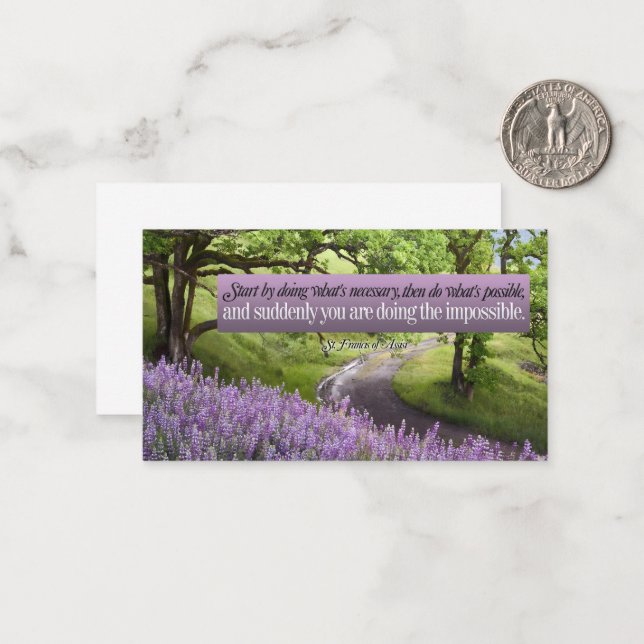 St Francis of Assisi Inspirational Quote Possible Card (Front/Back In Situ)