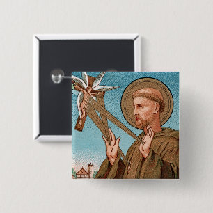 St. Francis of Assisi, Pater Seraphicus (SAU 040) 2 Inch Square Button