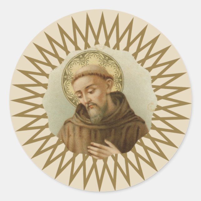 St. Francis of Assisi Patron Saint of Animals Classic Round Sticker (Front)