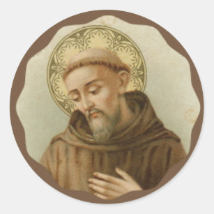 St. Francis of Assisi Patron Saint of Animals Classic Round Sticker