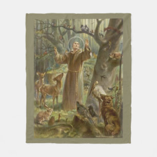 St. Francis of Assisi, Patron Saint of Animals Fleece Blanket