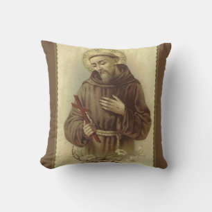 St. Francis of Assisi Patron Saint of Animals Throw Pillow