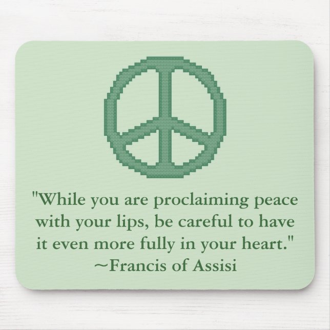 St. Francis of Assisi Peace Quote Mousepad (Front)