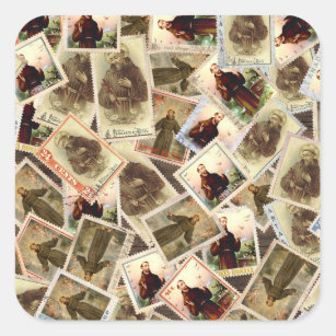 St. Francis of Assisi Postage Stamps Square Sticker