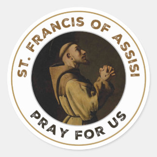 St. Francis of Assisi Pray for Us Classic Round Sticker