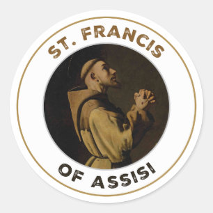 St. Francis of Assisi Pray for Us Classic Round Sticker