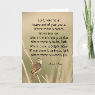 St. Francis of Assisi Prayer Bird Inspirational  Card