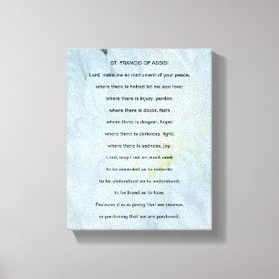 St Francis of Assisi Prayer Canvas Print