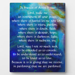 St Francis of Assisi Prayer Plaque