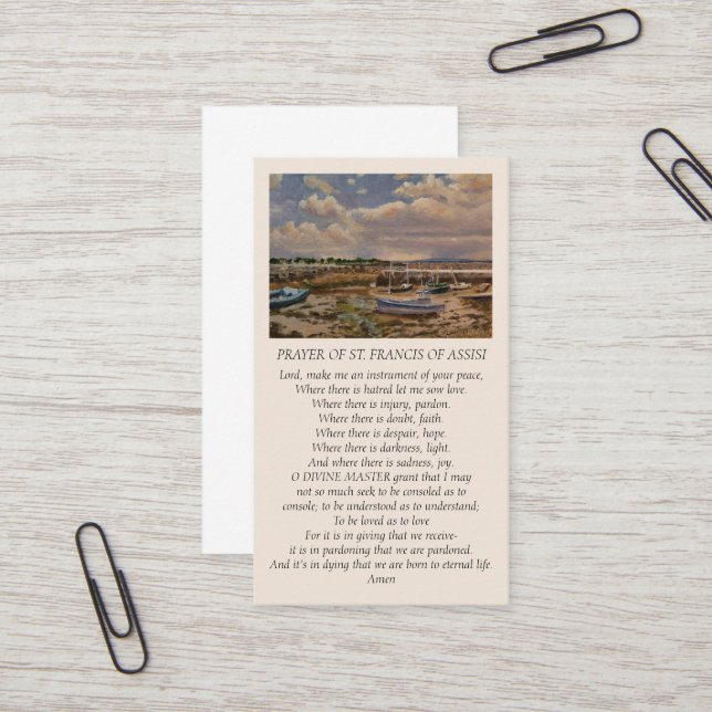 St. Francis of Assisi Prayer Sympathy Card (Front/Back In Situ)