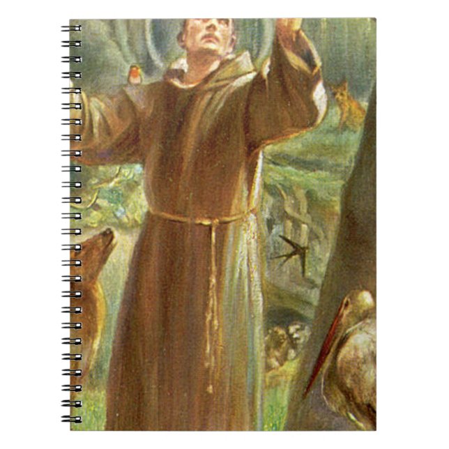 St Francis of Assisi preaching to animals Notebook (Front)