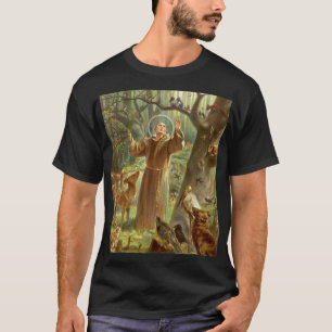St Francis of Assisi preaching to animals T-Shirt