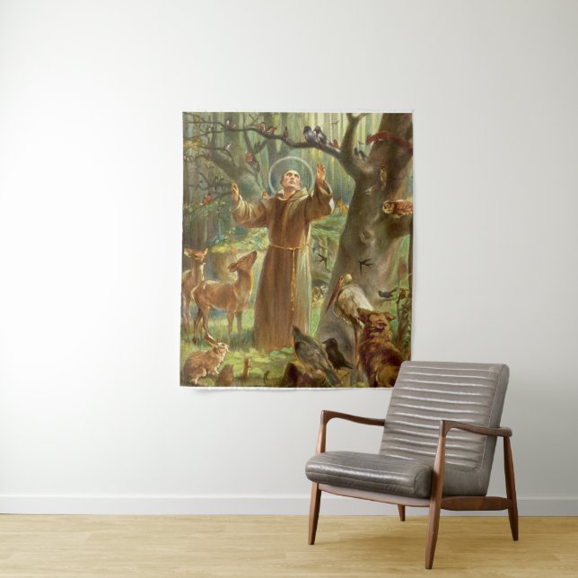 St Francis of Assisi preaching to animals Tapestry (In Situ)