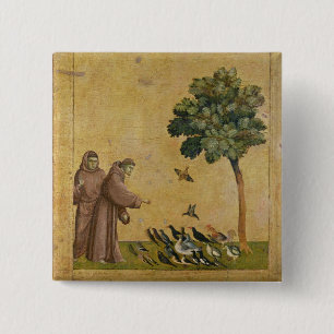 St. Francis of Assisi preaching to the birds 2 Inch Square Button