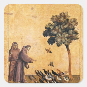St. Francis Of Assisi Preaching To The Birds Square Sticker
